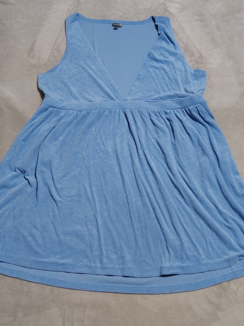 torrid Light Blue V-Neck Sleeveless Swim Coverup